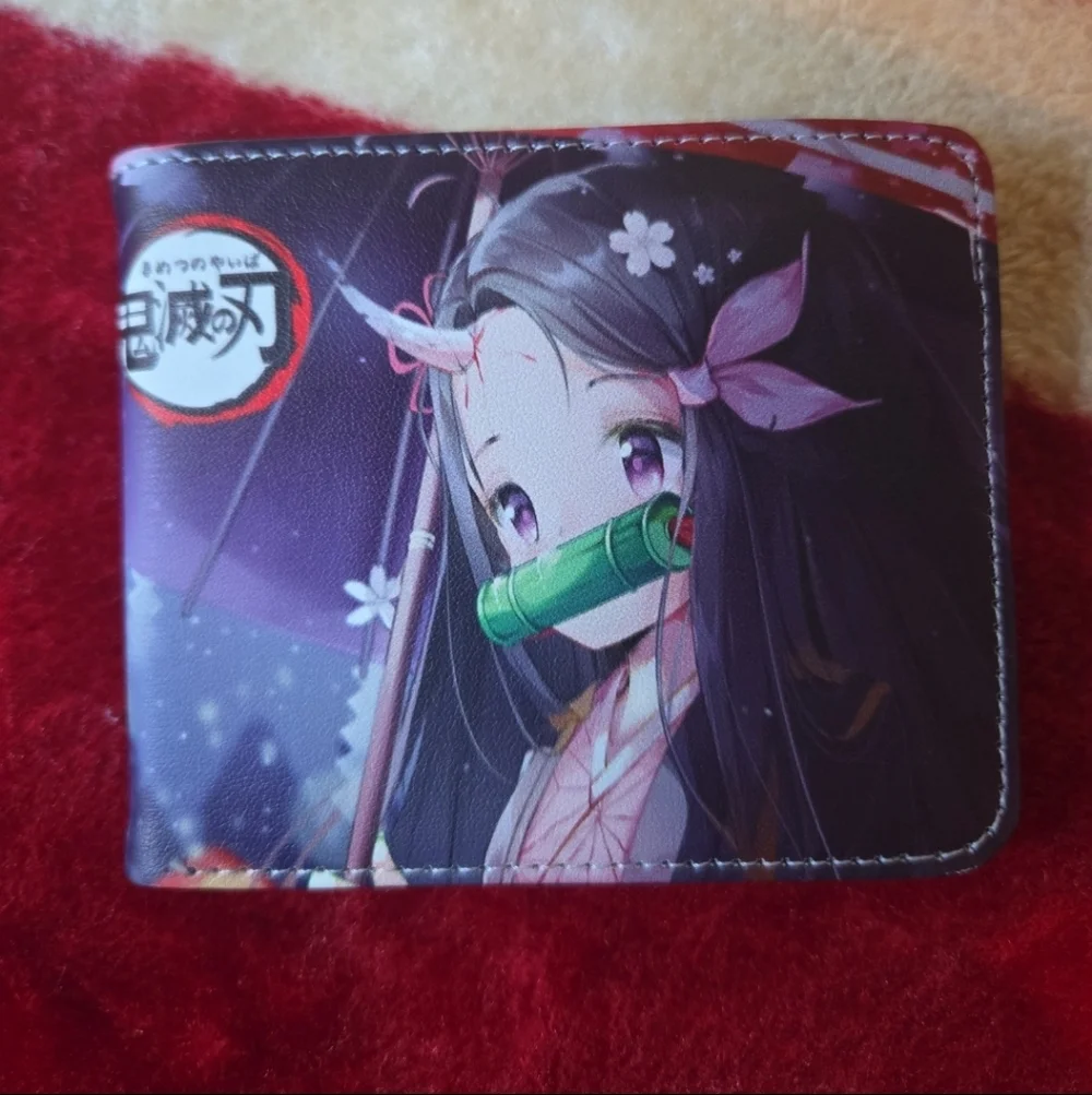 New nezuko demon slayer anime manga leather wallet